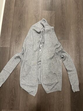 Lululemon Light Gray Open-Front Women's Hooded Cardigan